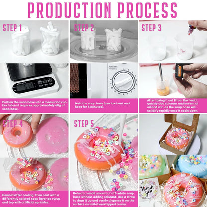 WhizToys Soap Making Kit, DIY Supplies with small, colorful-Donut