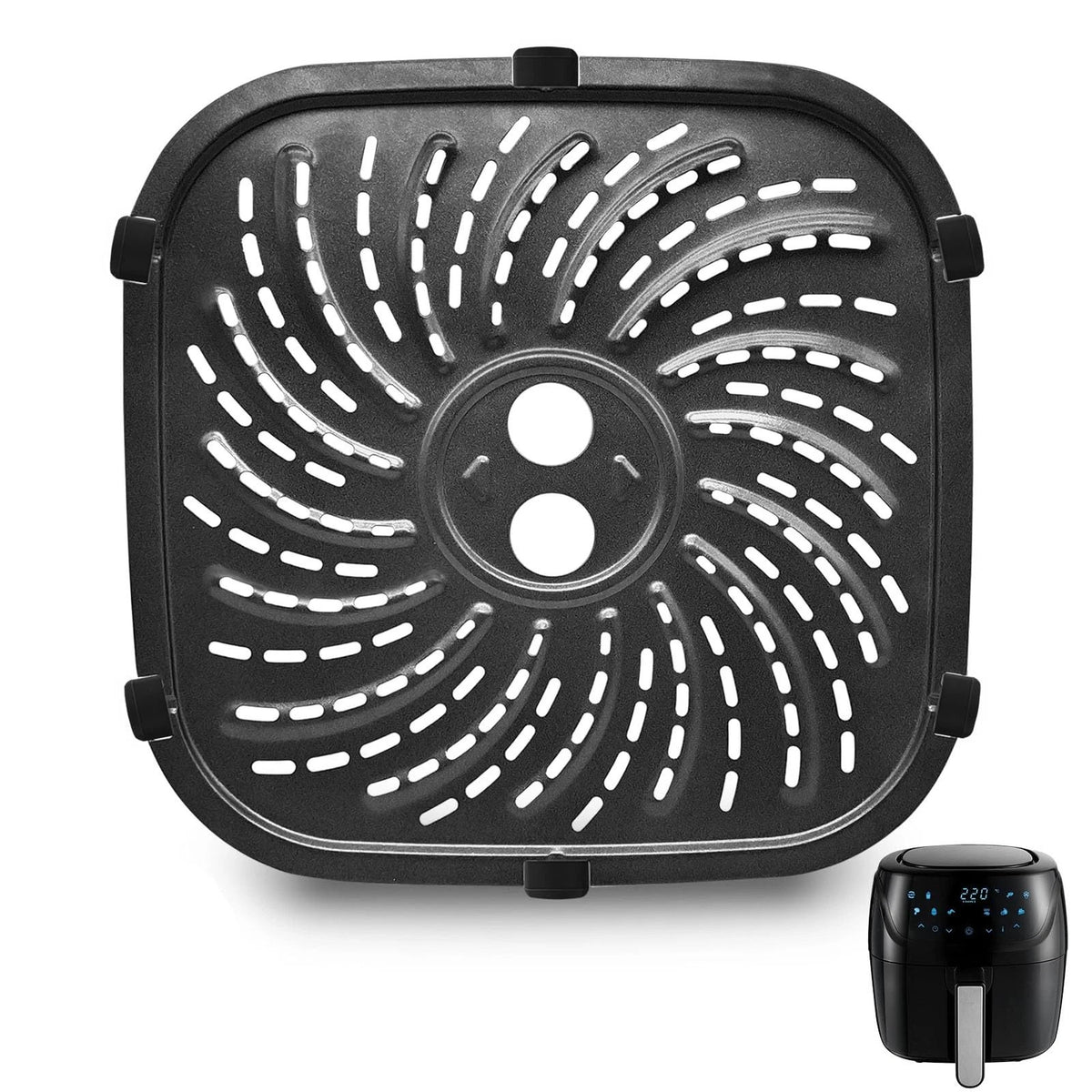 GWY Air Fryer Accessories for 9.45''x9.45'' Pan For PowerXL 8QT, Black