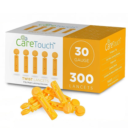 Care Touch Lancets for Diabetes Testing - 30 300 Count (Pack of 1), Yellow