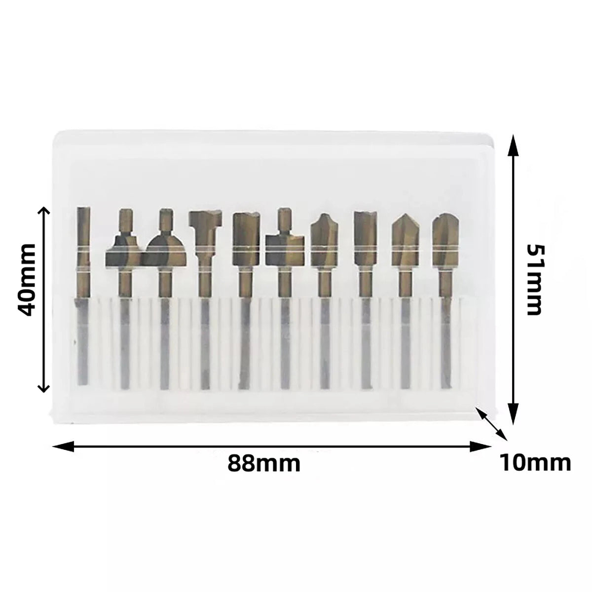 3MM Titanium Mini Hss Router Bits Trimmer Shank For Dremel Rotary Tool 10Pcs