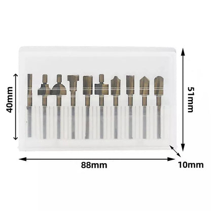 3MM Titanium Mini Hss Router Bits Trimmer Shank For Dremel Rotary Tool 10Pcs