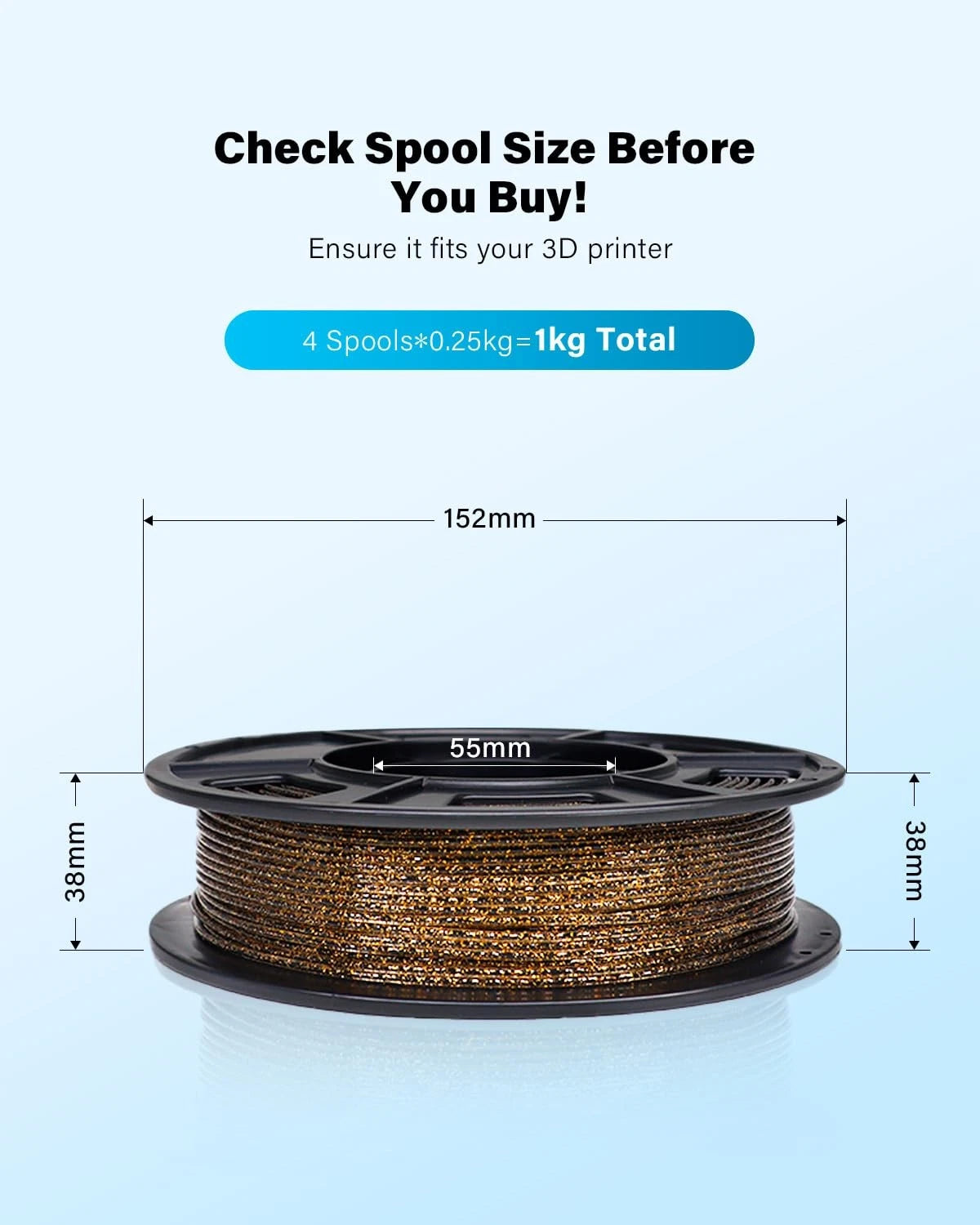 YOUSU 3D Printer Filament Galaxy PLA PLA, 1-galaxy Pla 250g*4 Pack