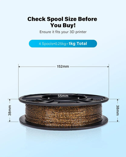 YOUSU 3D Printer Filament Galaxy PLA PLA, 1-galaxy Pla 250g*4 Pack