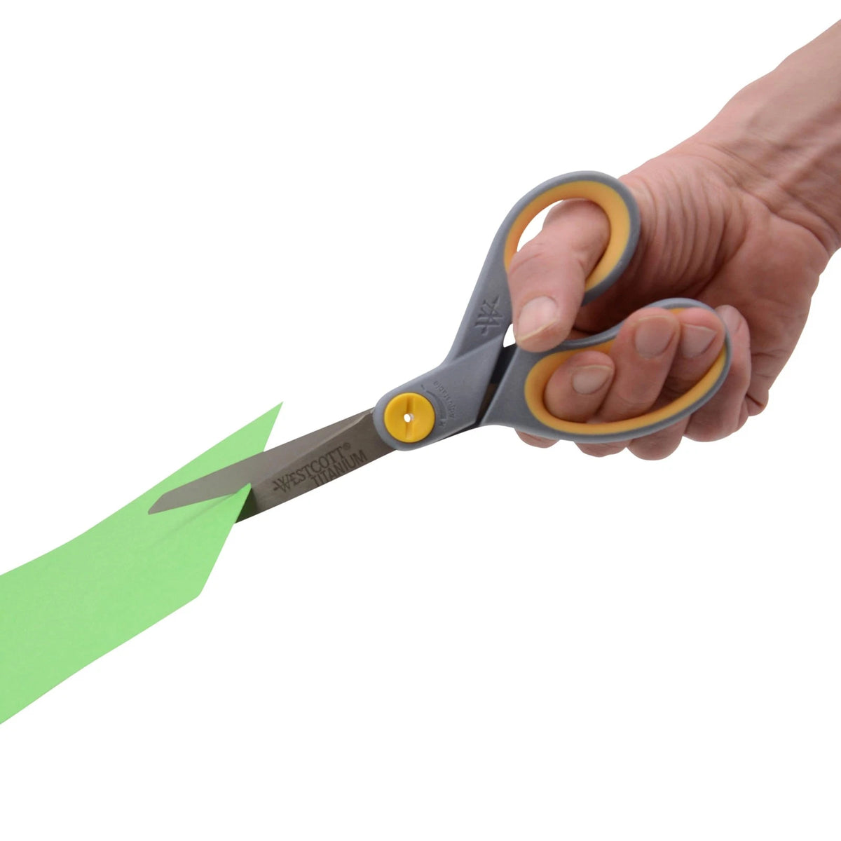 Westcott 8” Titanium Bonded Scissors with Adjustable 2-Pack, Gray/Yellow