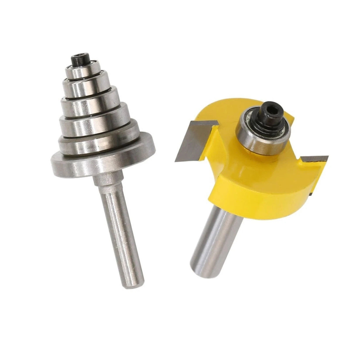 Rabbet Router Bit Set Fit 3/8in, 1/2in, 5/8in, 3/4in, 7/8in, 1-1/8in Bearings