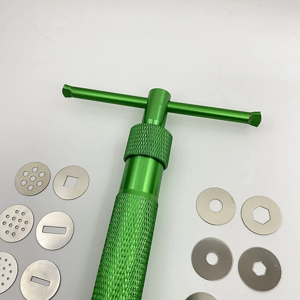 Clay Extruders Fondant Extruder with 20 Discs, Sugar Paste Cake Decor Green