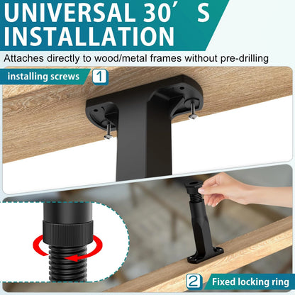 6 PCS Adjustable Bed Frame Support Legs (5.1"-8.3") - 6 5.1"-8.3", Black