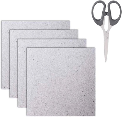 4 Pieces Waveguide Cover Mica 13 x 13 cm with Scissor, Translucent silvery