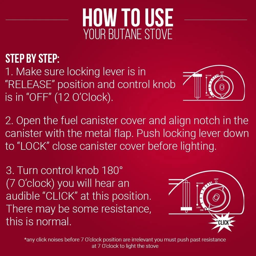 Chef Master 15,000 BTU Output Portable Butane Camping Stove, Double StoveOnly