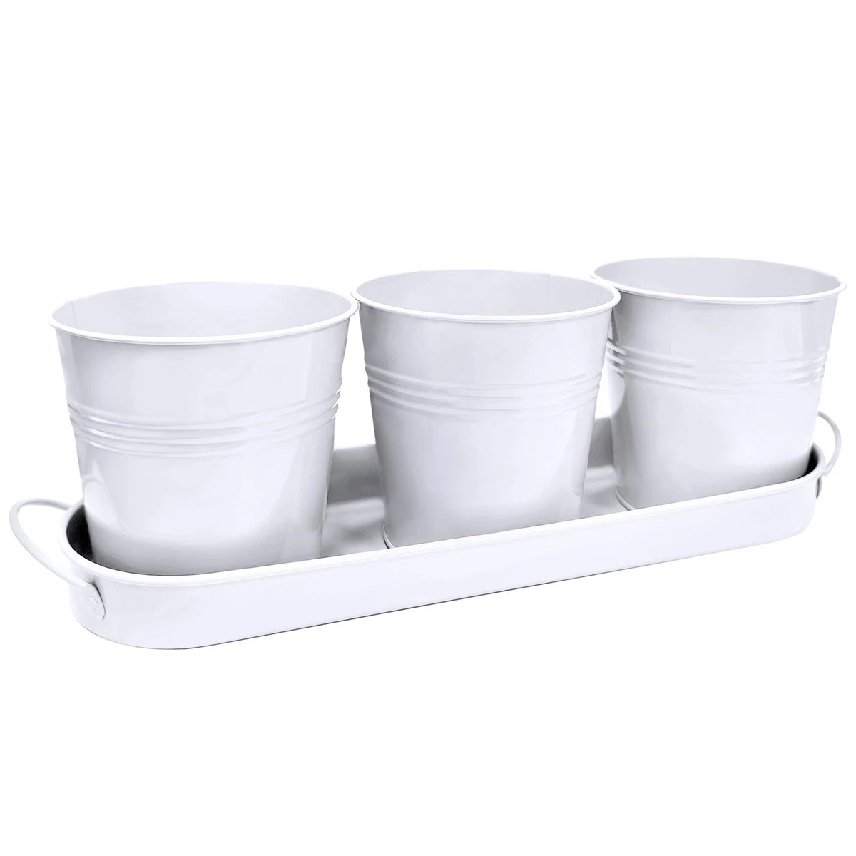 TCBWFY Indoor Herb Garden Planter Set - 3 Pack 4.7" White 4.7 inches,