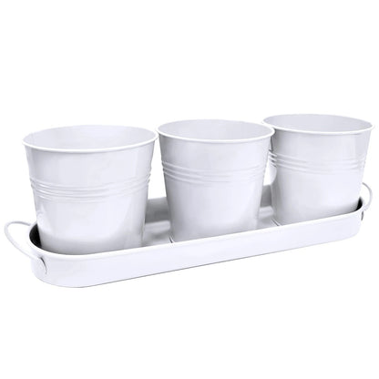 TCBWFY Indoor Herb Garden Planter Set - 3 Pack 4.7" White 4.7 inches,