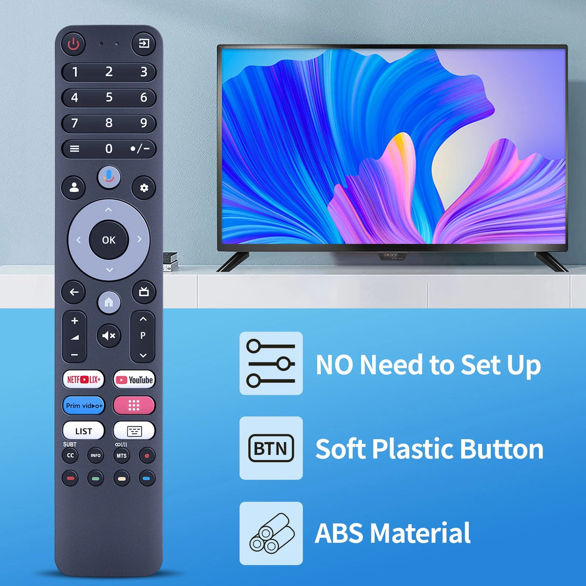 Replace Remote Control For Blaupunkt TV 32FBG5000 65UBG6000 24HBG5000S Voice