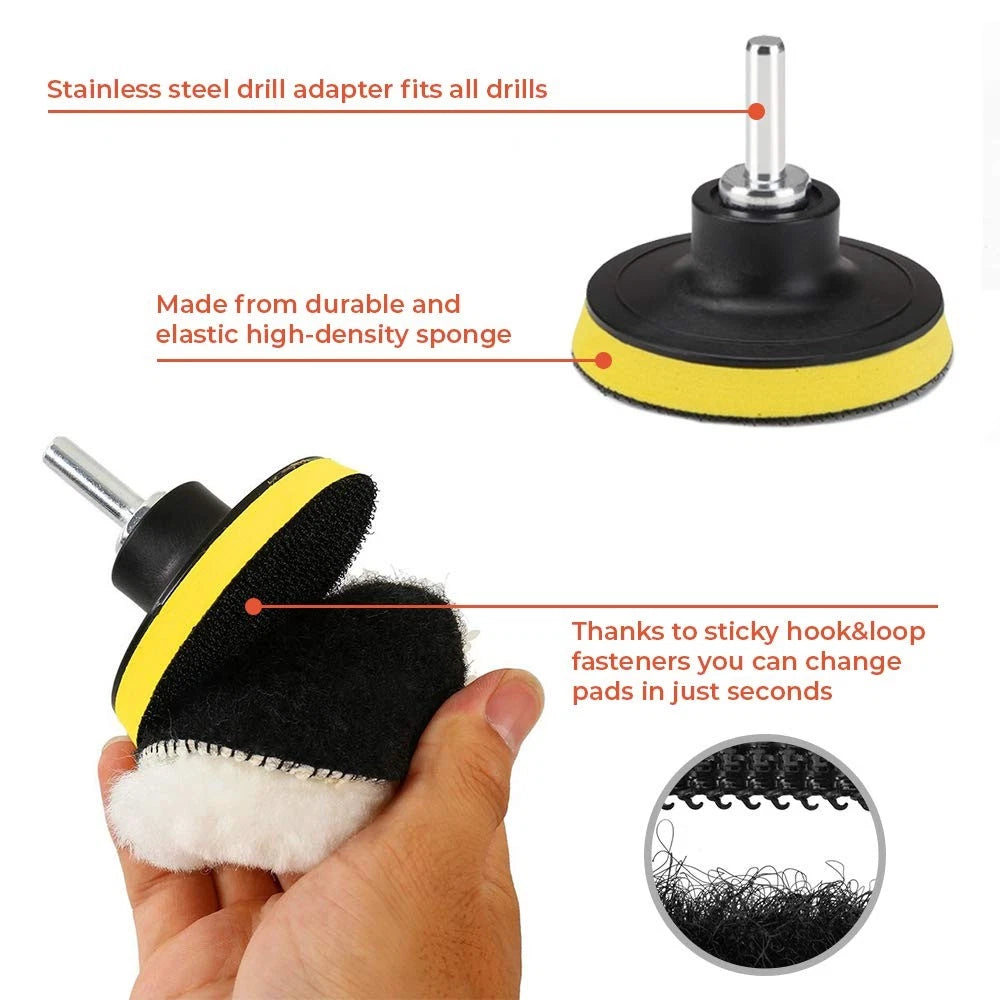 CANOPUS Buffing Pads, Polishing Pad Kit, Buffer for Car Detailing, 11 Pieces