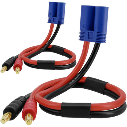 2 Pack EC5 to 4mm Banana Plug Battery Charging Cord, 11.8 Inches Male...