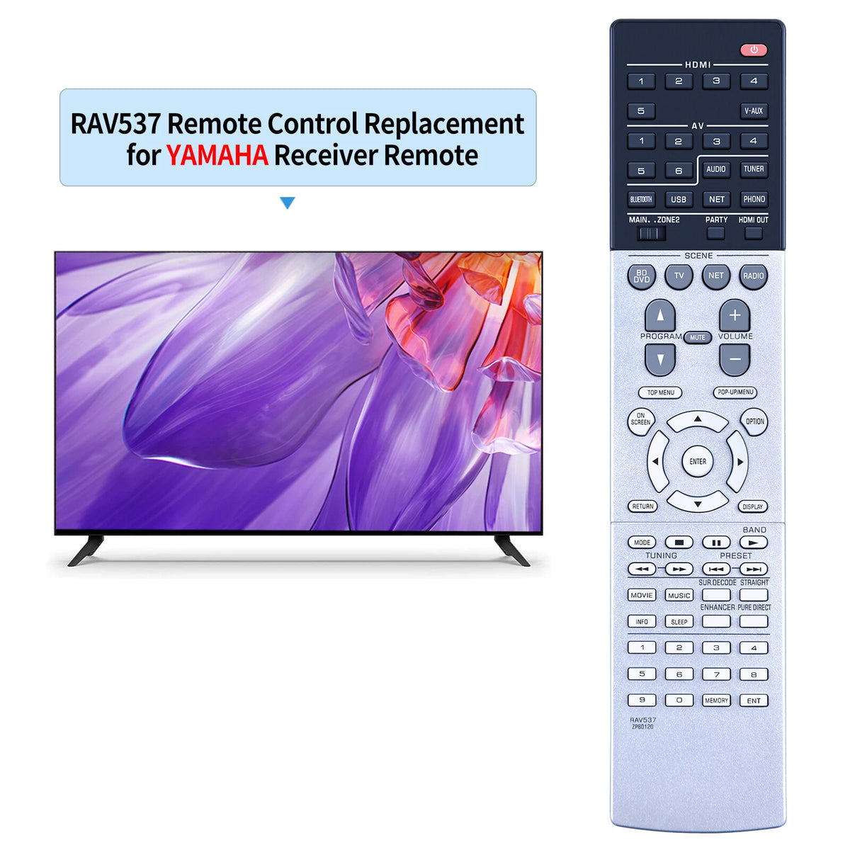 RAV537 ZP60120 Remote Control For Yamaha Receiver RX-A760 RX-V681 RX-V781