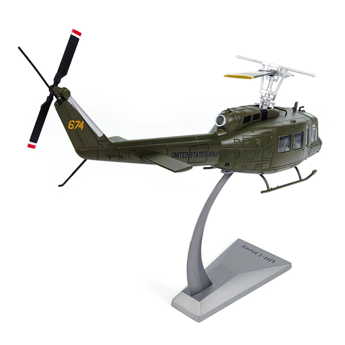 Authentic UH-1 Iroquois Helicopter Diecast Model 1:48 Scale Rotating Parts Gift