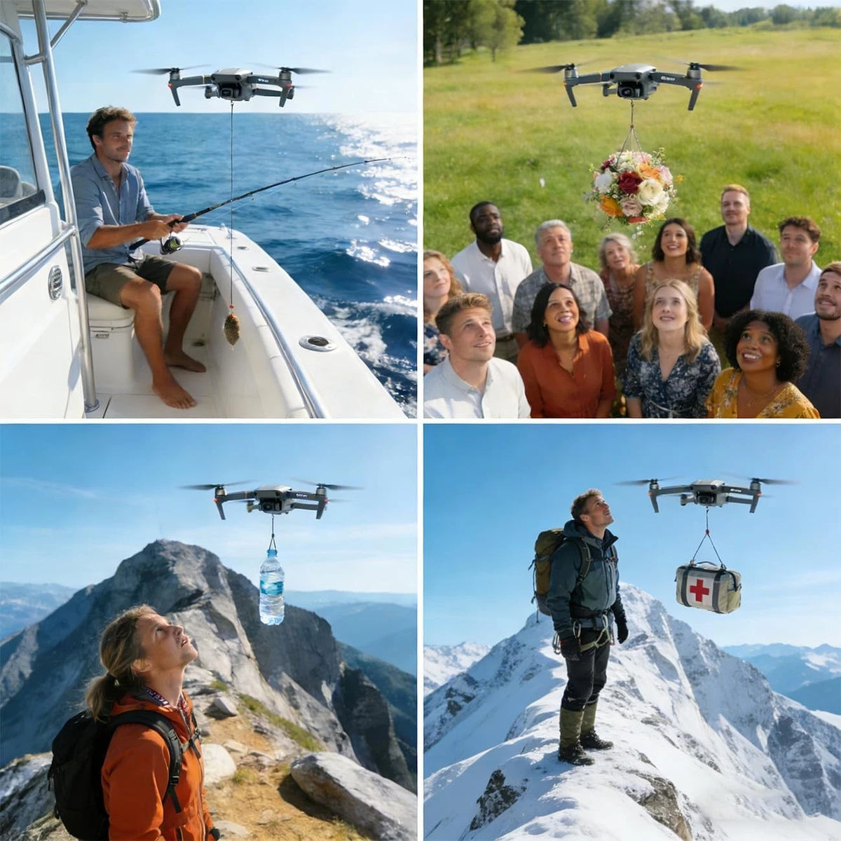 Universal Drone Airdrop System, Release Device, Payload Clip, Airdropper GRAY