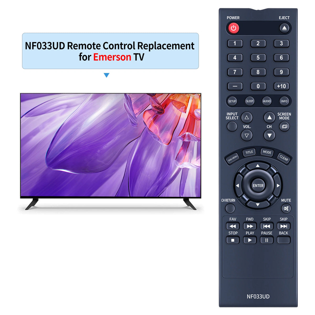 NF033UD Remote Control For Sylvania TV LD195SSX LD190SS1 LD190SS2 LD320SS1