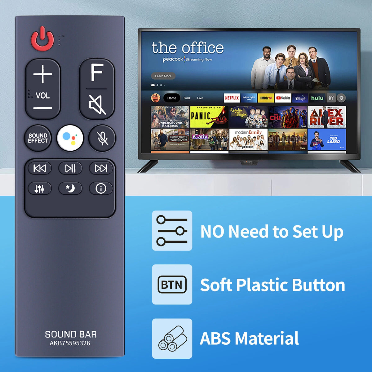 AKB75595326 Remote Control For LG Soundbar MA6 SL10YG SL8YG SL9YG without Voice