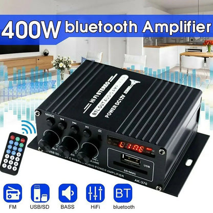 Bluetooth Mini HiFi Digital Stereo Audio 2 Channels Amplifier Power Amp DC 12V