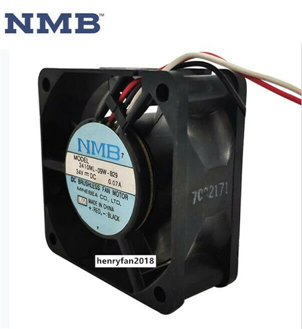 NMB 2410ML-09W-B29 Cooling Fan DC 34V 0.07A 60*60*25mm 6cm 3wires Axial Fan