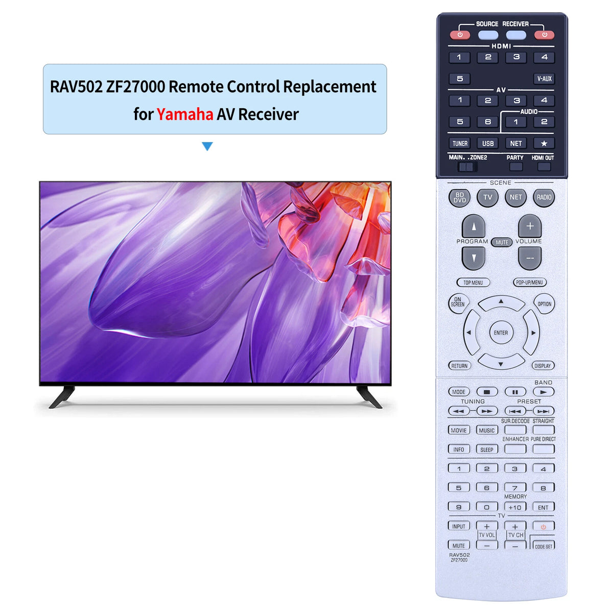 Remote Control For Yamaha AV Receiver RAV502 ZF27000 RX-V775 RXV775