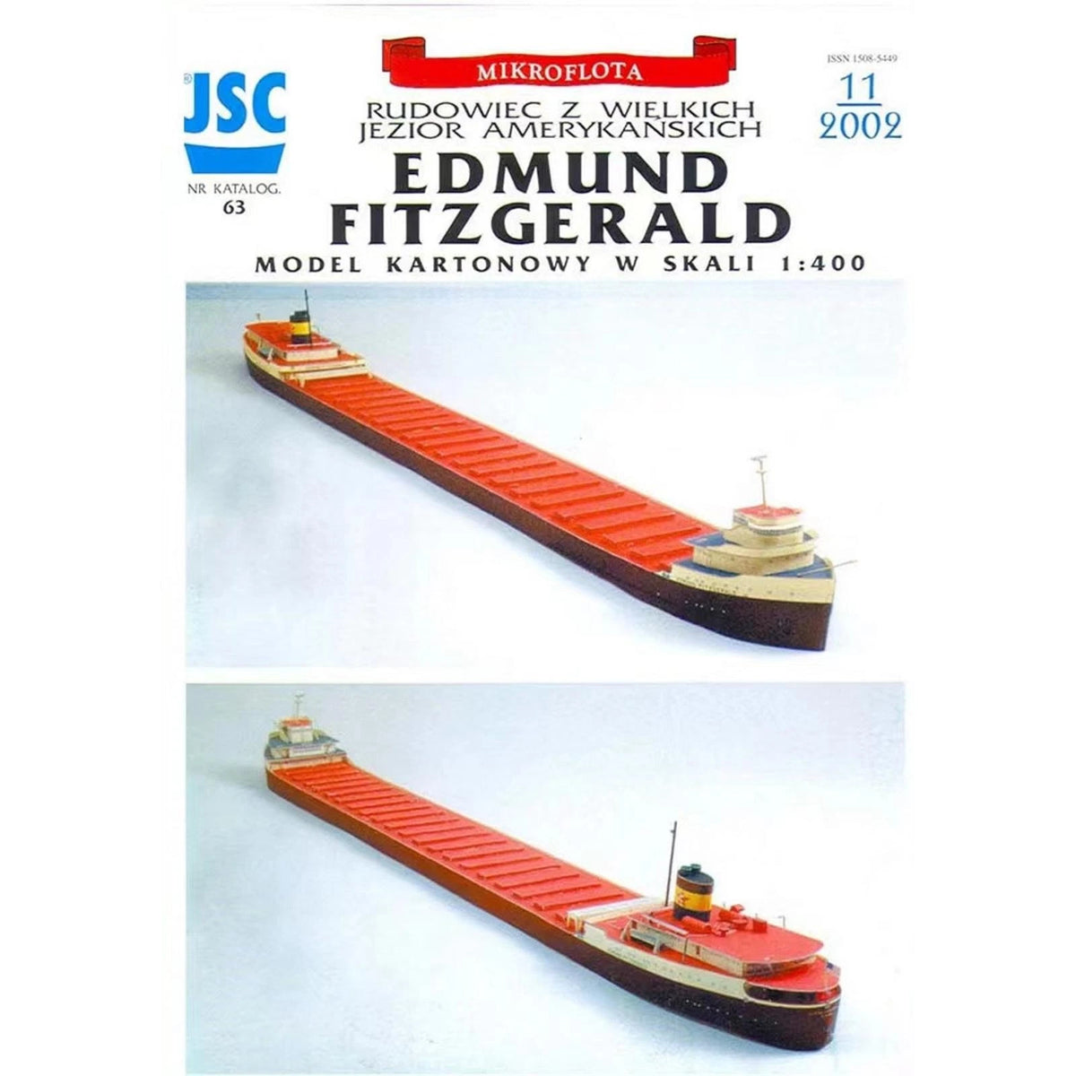 1/400 American SS Edmund Fitzgerald Ore Carrier Ship Carrier Ship Unassembled