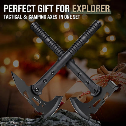 Freelander Tactical Axe 2 Pack, Sharp Tomahawk with Sheath, Portable Black