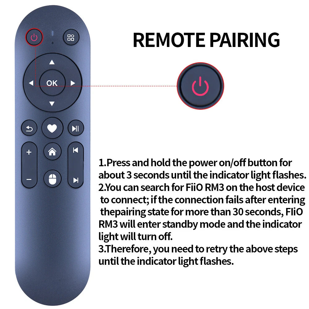 For FiiO Bluetooth Remote Control RM3 Fiio R9 R7 M11Plus M15S M11S M17