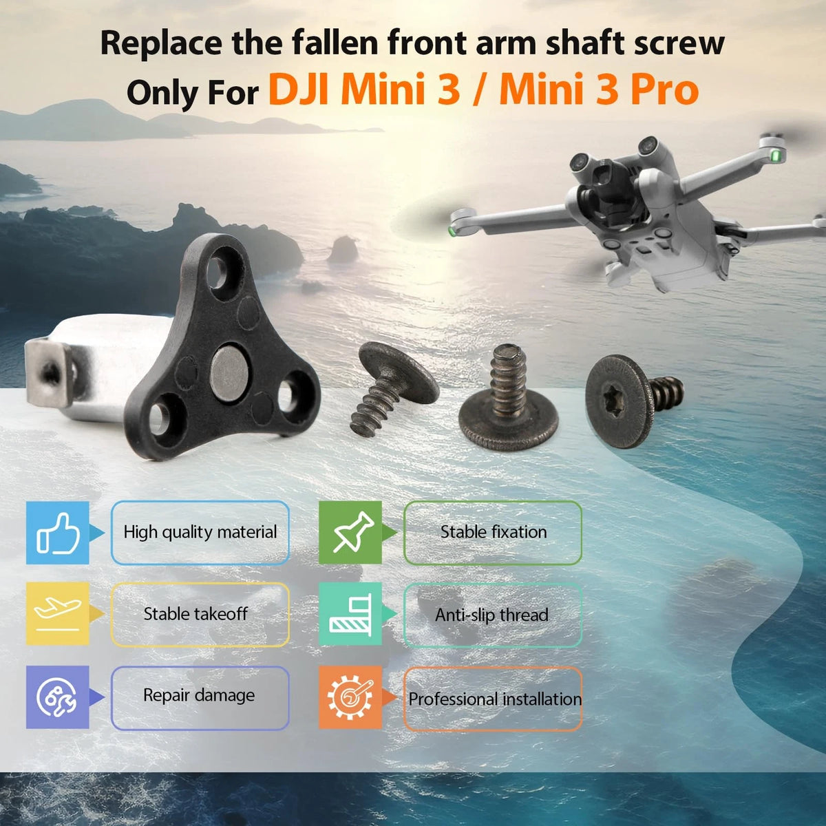 Front Arm Axis Replacement for DJI Mini 3 Shaft Screws Arm...