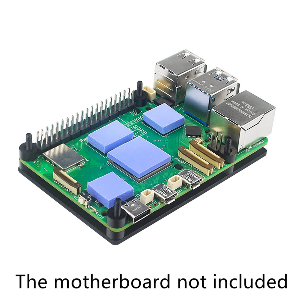 1*Aluminum Protective Case for Raspberry Pi 5 Motherboards With Cooling Fan