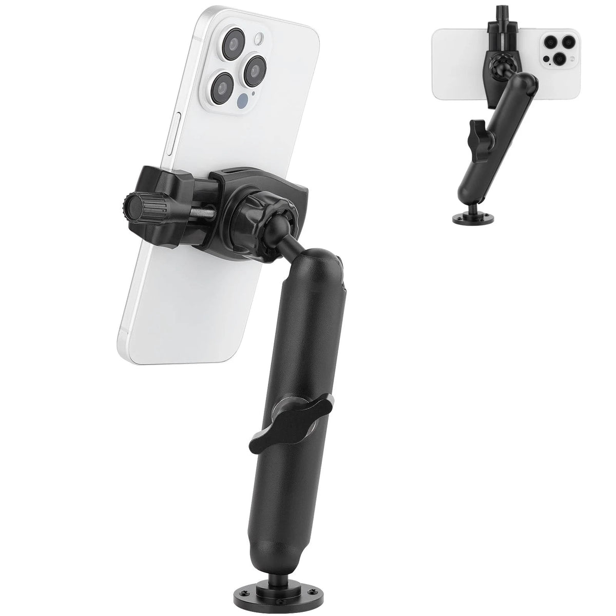 Mippko Wall Mount Phone Holder for Truck/Car/Boat/Wall/Desk,Compatible Black