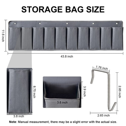 RVZONE RV Shoe Pockets 10 Heavy Hanging Bedside Storage Medium, Grey