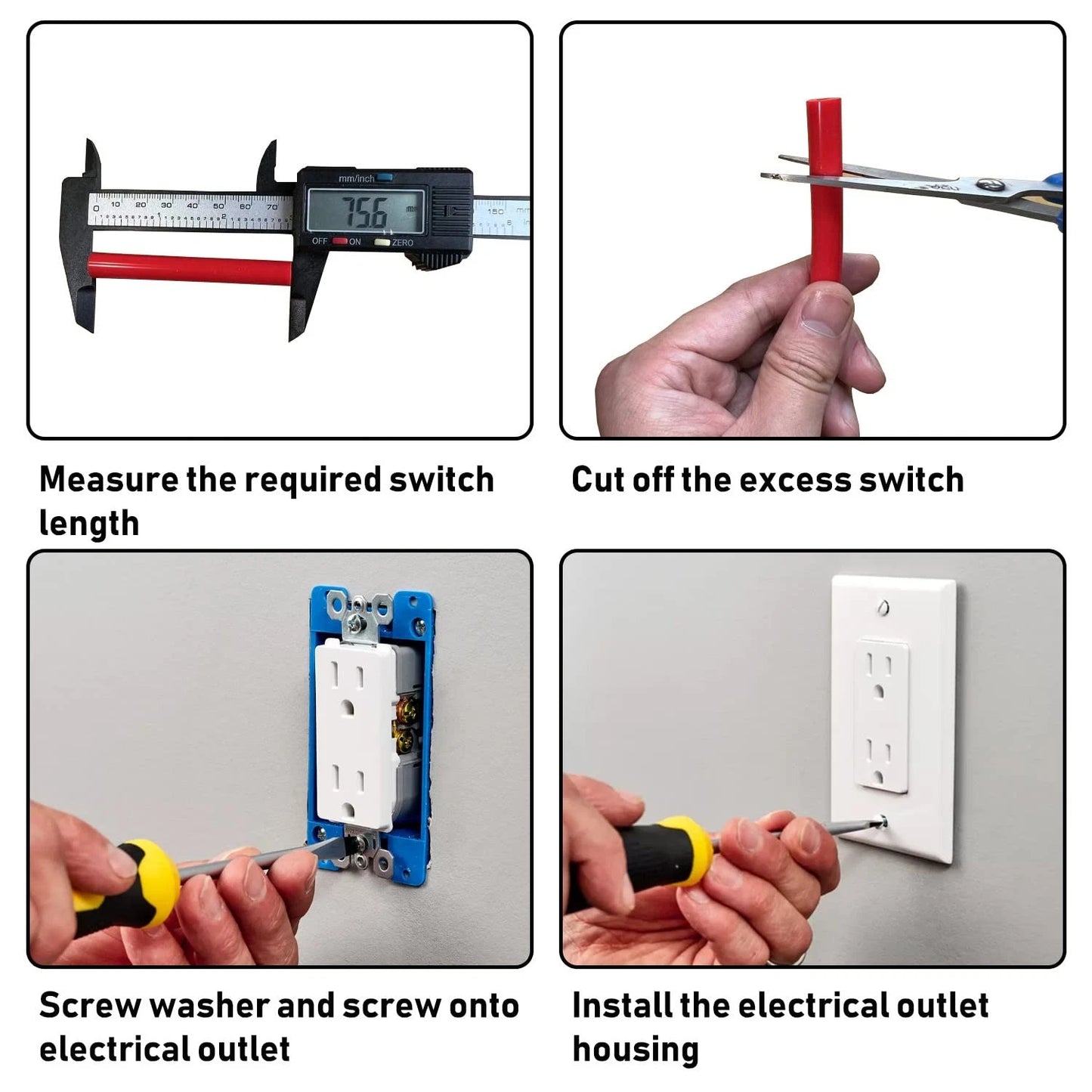 Electrical Outlet Box Extender Kit，Electrical Spacers, 60 Pack red