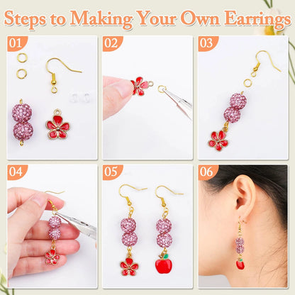 Cridoz 960PCS Earrings Making Supplies Kit with 240PCS Earring Multicolors