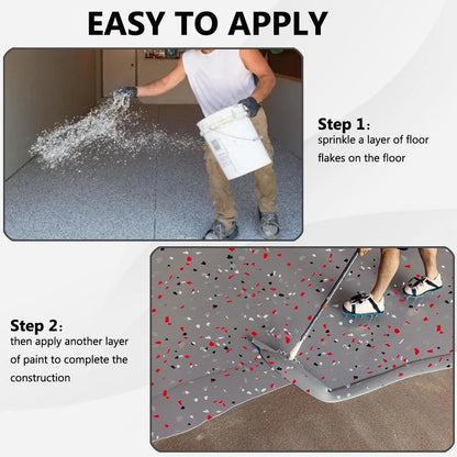 1LB Epoxy Floor Flakes Blend 16 Ounce (Pack of 1), Black/White/Red/Gray