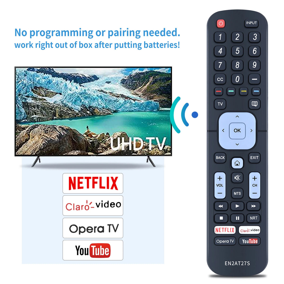 EN2AT27S Replacement Remote Control For Sharp EN2AT27S Smart TV