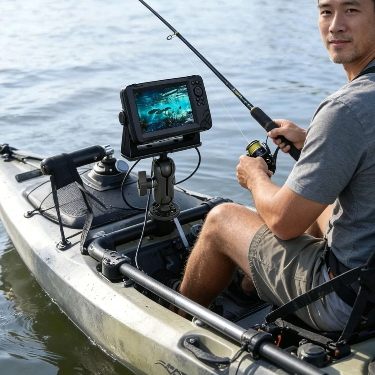 Corrosion Resistant Adjustable Fish Finder Mount 360° Fits for Humminbird Boat