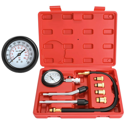 BETOOLL HW0130 8pcs Petrol Engine Cylinder Compression Tester Kit Small, Red