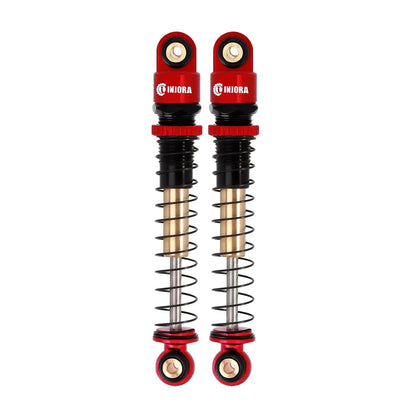 INJORA 43mm Aluminum Shocks Threaded Tele Shock Absorber Damper for 1/24 Red