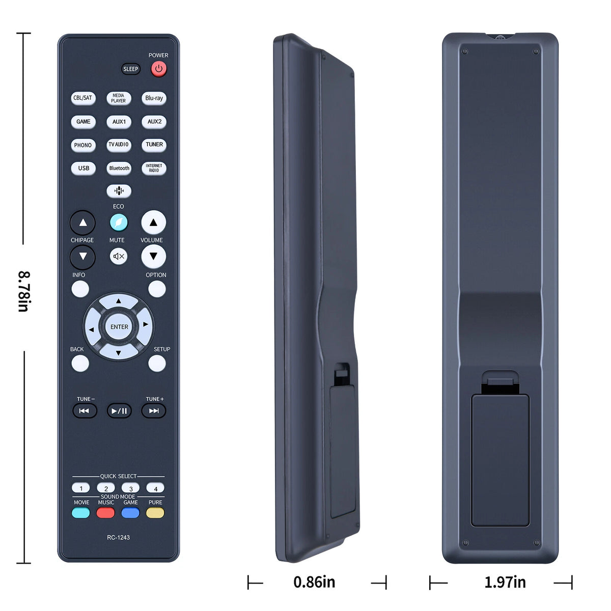 For Denon RC-1243 AV Receiver Remote Control AVR-S660H AVC-S660H