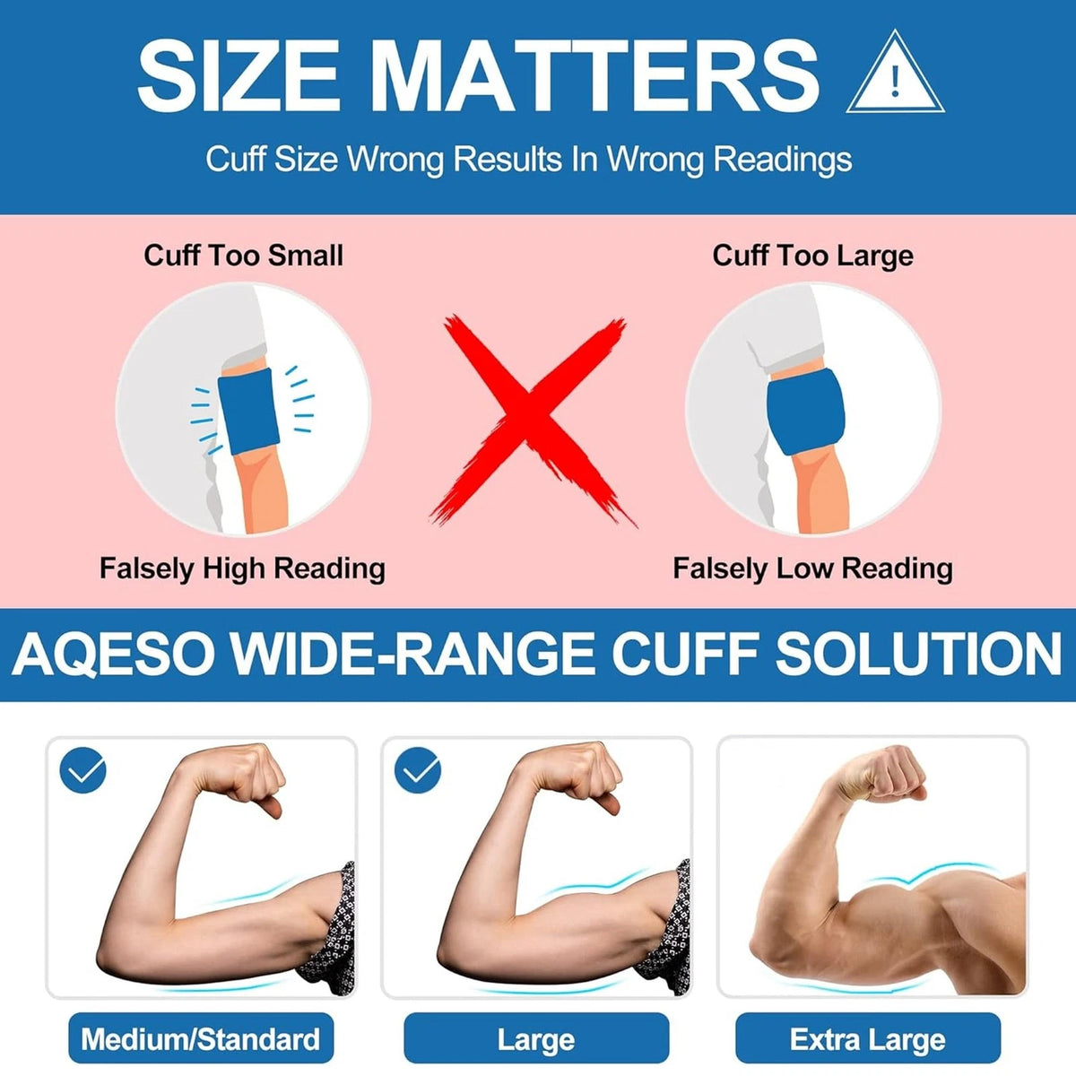 9"-17" Blood Pressure Cuff Arm, Wide-Range Standard/Medium to Large Medium