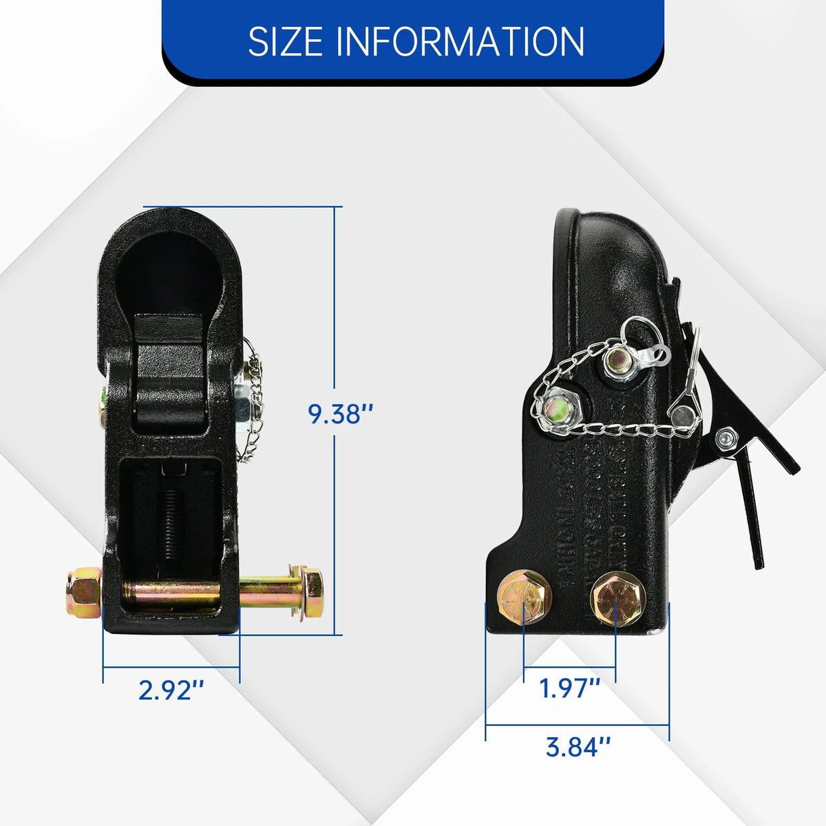 2-5/16" Adjustable Trailer Coupler, 15000LBS Capacity & Standard
