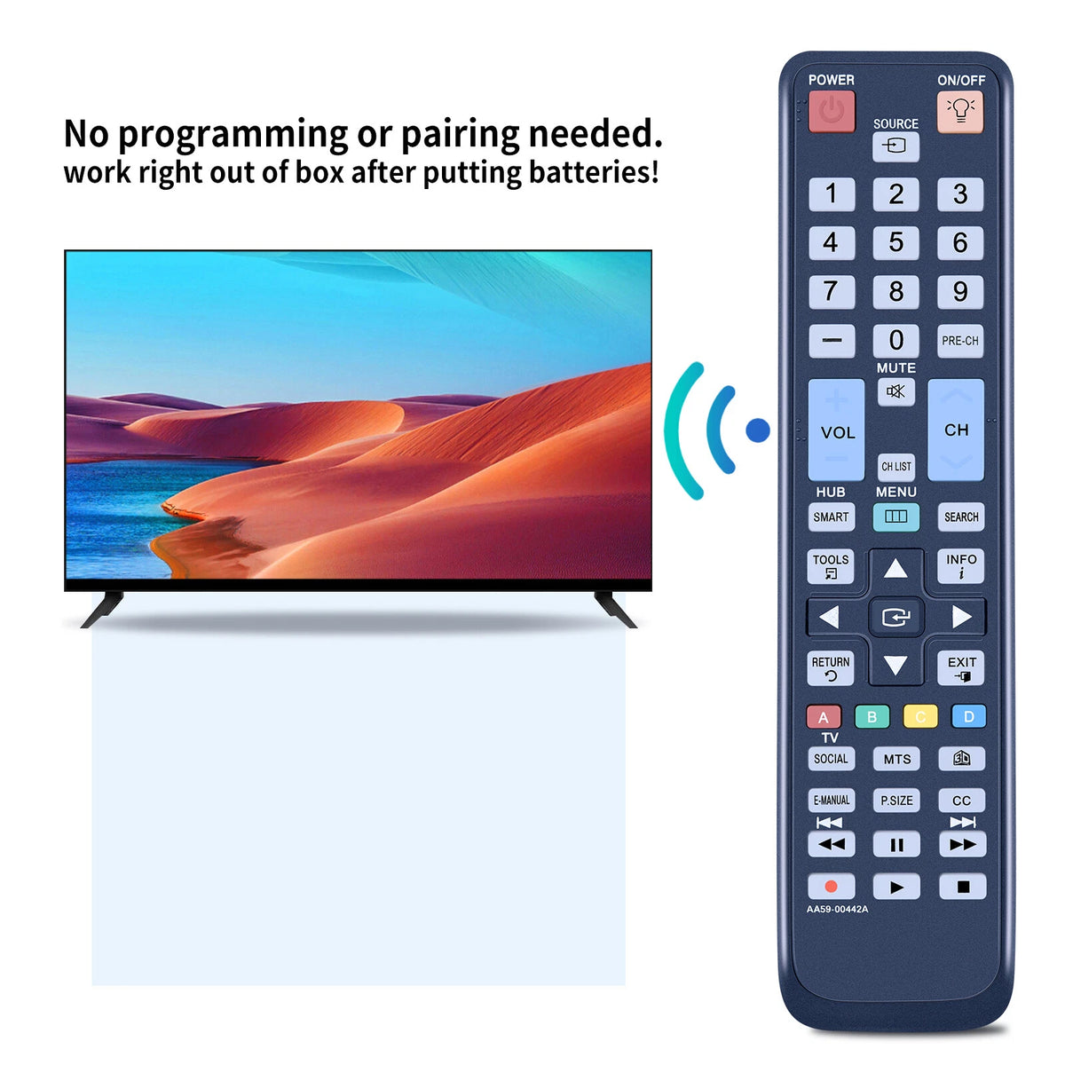 AA59-00442A Remote Control For Samsung TV UN55D6000SF UN55D6300SF AA59-00441A