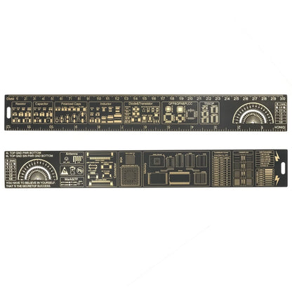 Mayata 3PCS/4PCS 15cm 20cm 25cm 30cm Multifunctional PCB Ruler black