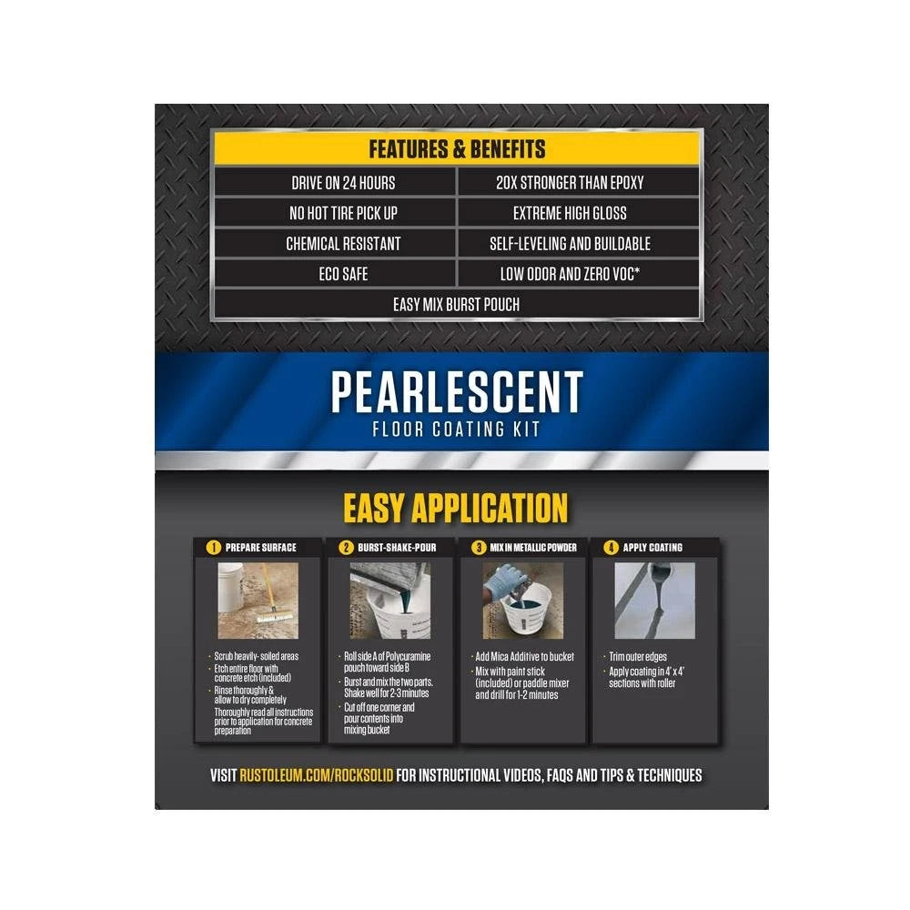 Rust-Oleum 306328 RockSolid Pearlescent 1 128 Fl Oz (Pack of 1), Smoky Blue