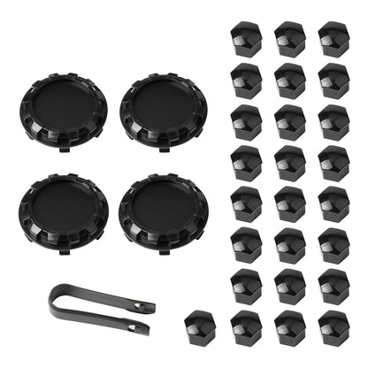 For Tesla Cybertruck Lug Nut Covers & Center Caps (24 Lugs + 4 Caps ) - Glossy