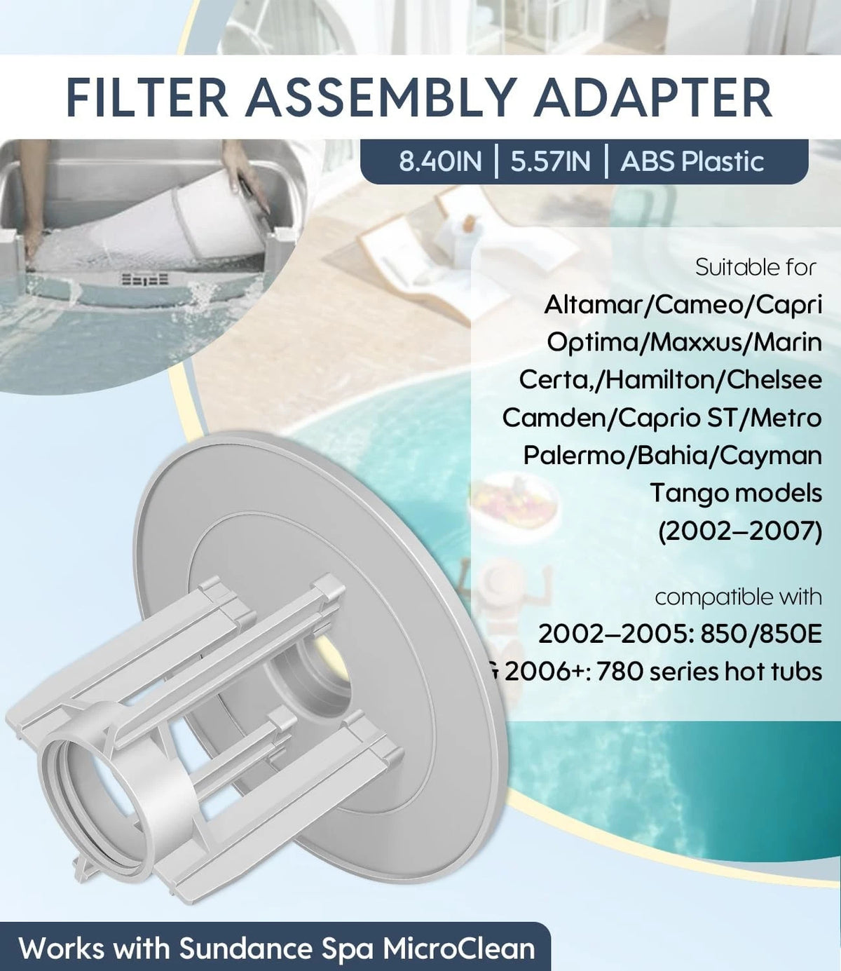6540-503 Filter Adapter Compatible with Sundance Spas MicroClean Filter...