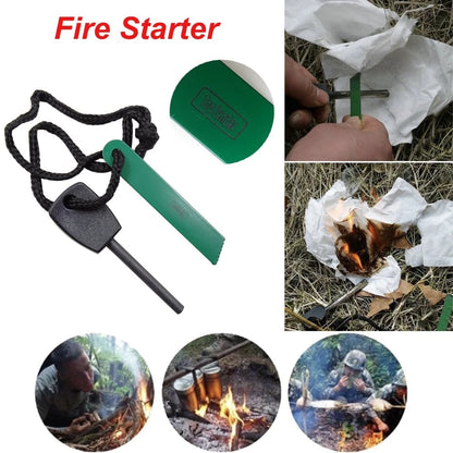 Outdoor Survival Kit 7 in 1,Mini Emergency Gear 8 Piece Set, Black