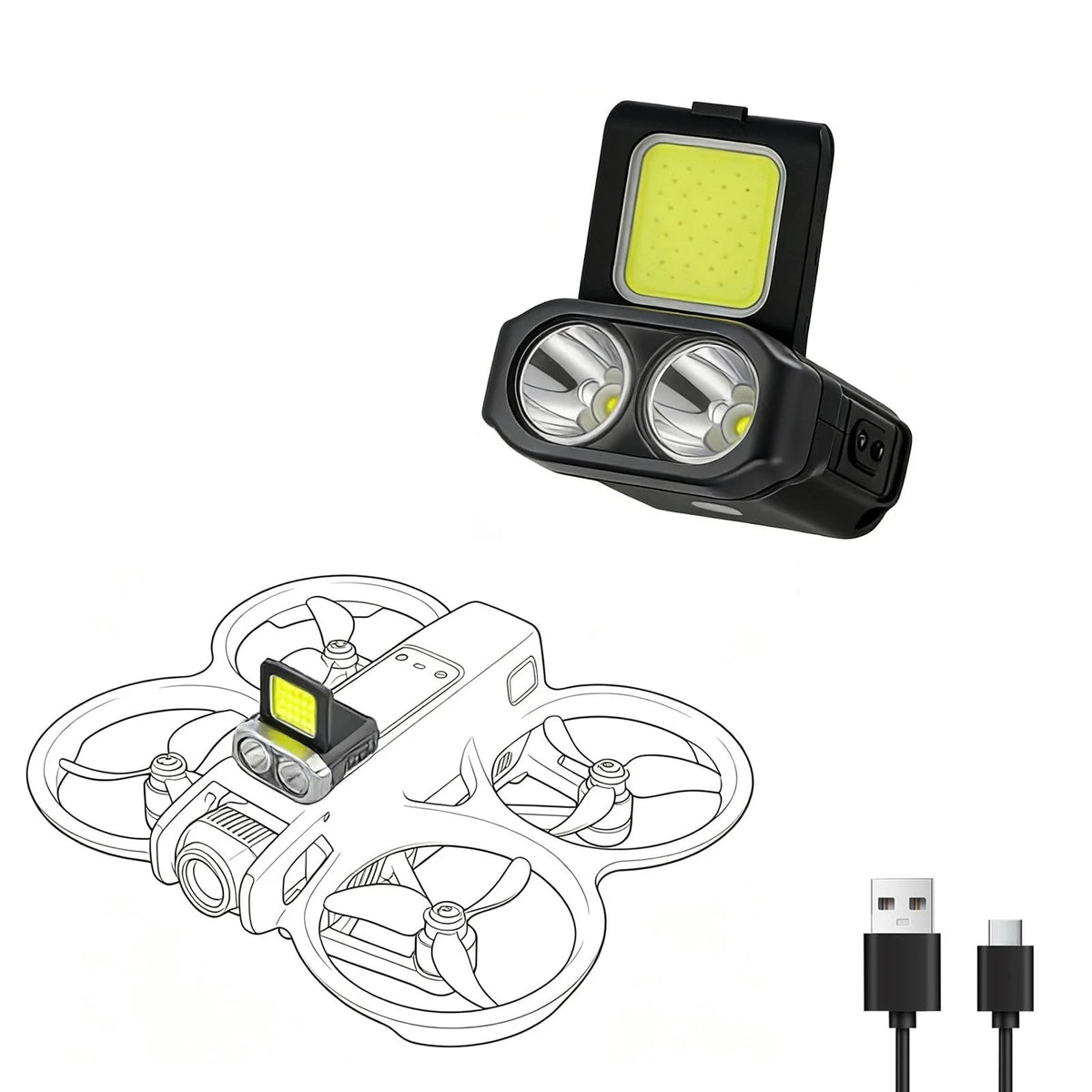 Universal Drone LED Searchlight,Night Flight Safety Strobe Light